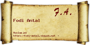 Fodi Antal névjegykártya